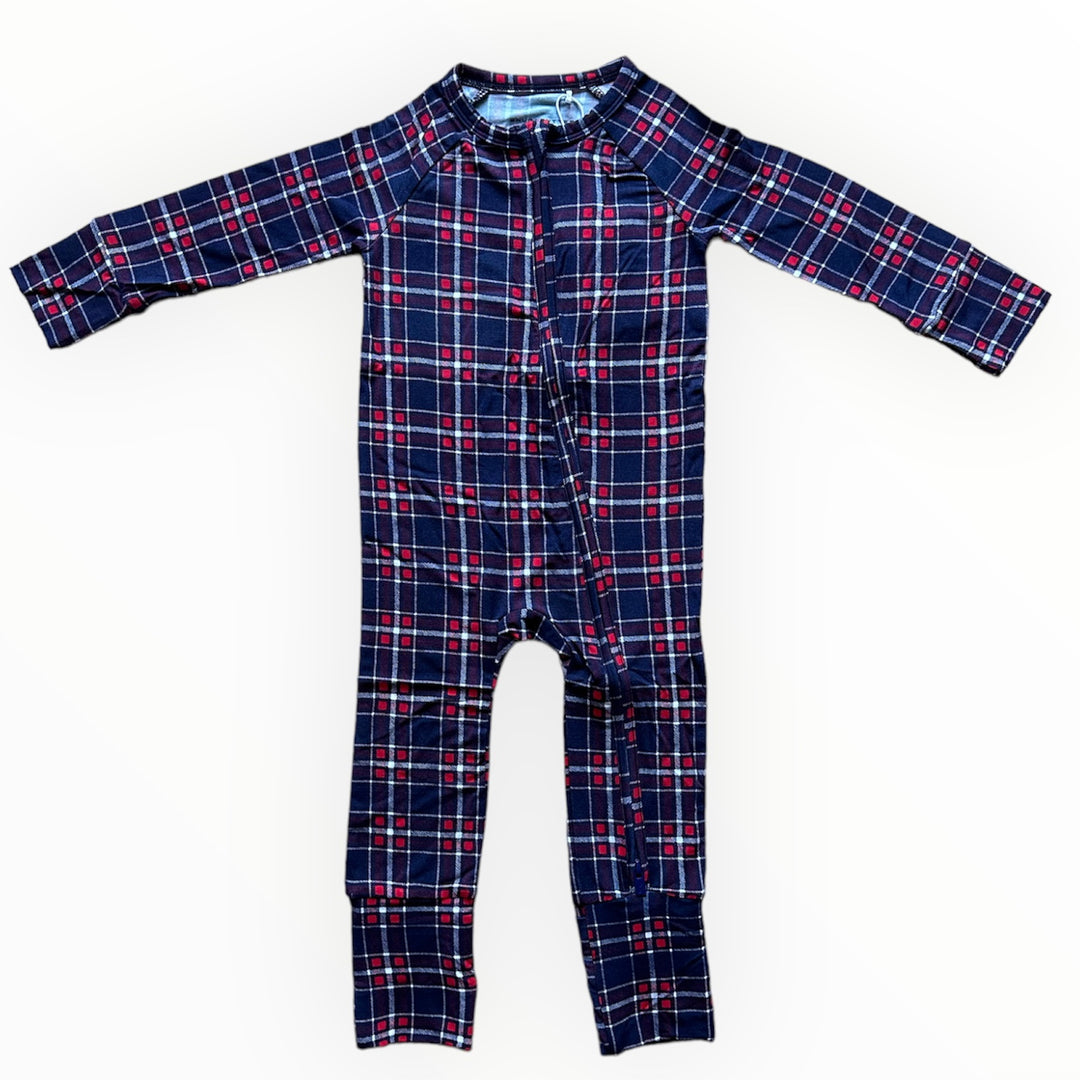 Hendrix Plaid Convertible Romper/footie