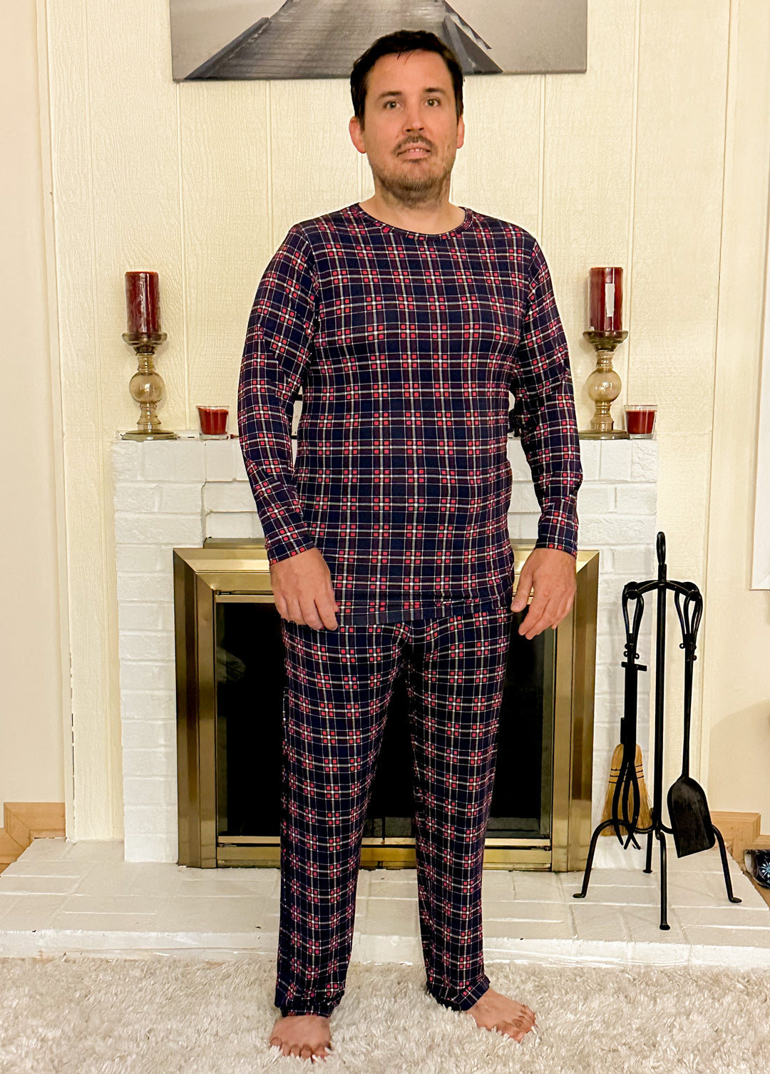 Hendrix Plaid Mens Long Sleeves Loungewear