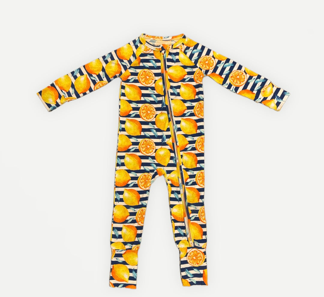 PIPER JOY "When Life gives you lemon" Convertible Romper/footie